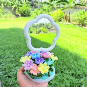 🌼🪞 กระจกตั้งโต๊ะฐานกระถางดอกไม้ ยกลัง 100 ชิ้น